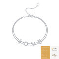 925 Sterling Silver Custom Simple Lady LOVE Bracelet with Moissanite, Non-Fading-0-5