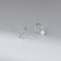 wholesale S925 Sterling Silver Fresh and Sweet Style Design Minimalist Single Diamond Twisted Spiral Ear Hook M06407-0-4