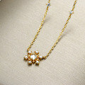 wholesale S925 Sterling Silver Gold-Plated Christmas Snowflake Necklace, Light Luxury Niche Design Japanese and Korean Style Pendant for Women-0-2