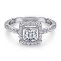 wholesale S925 silver square zircon ring, cross-border style, tarnish-resistant women's diamond ring set-0-9