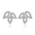 wholesale S925 Sterling Silver New European and American Design Leaf Ring, Necklace, Zircon Stud Earrings HW Three-Piece Jewelry Set-0-6
