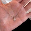 wholesale S925 Sterling Silver Knot Smile Sugar Pendant Necklace, Small Design Sweet Fairy Square Diamond Open Smile Collarbone Chain-0-3