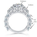 wholesale Silver-plated Yun Tong Jewelry Cross-border Luxury Full Diamond Round 100mm 4-Carat Complete Moissanite Ring-0-5