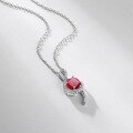 wholesale S925 Sterling Silver Cross-Border New Exquisite Musical Note Cultivated Ruby Necklace for Women, with Moissanite Inlaid Collarbone Chain Live Streaming Supply-0-1