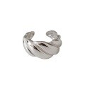 wholesale S925 Sterling Silver Korean Version Silver Ring Ins New Minimalist Niche Personality Smooth Twist Women's Ring-0-4