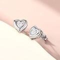 wholesale S925 Sterling Silver Zircon Heart Stud Earrings for Women, High-End Design Silver Earrings-0-1