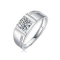 wholesale S925 Silver Genuine D Color Moissanite Ring, 1 Carat, Engagement Wedding Proposal Couple Women's Ring, Colorfast-0-41