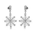 wholesale S925 sterling silver custom-made snowflake earrings, French-style versatile studs for foreign trade orders-0-12