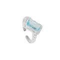 wholesale S925 Sterling Silver Korean Version Ins Small Design, Versatile with Micro-Set Zircon and Tin Foil Texture Openable Ring for Women-0-5