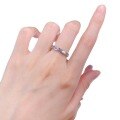 wholesale 925 Silver Vintage Brushed Heart Purple Diamond Full-Circle Ring, Old Money Style Light Luxury Ring-0-4