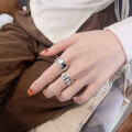 wholesale S925 sterling silver minimalist irregular geometric ring, ins, Korean and Japanese style, versatile elegant index finger ring-0-1