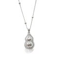 wholesale S925 Sterling Silver Maker's New Lucky Gourd Pendant Necklace for Women, Trendy National Style with Versatile Inlaid Elegant Collarbone Design-0-4