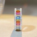 wholesale S925 Sterling Silver European and American Cross-Border Hit Rainbow Ring for Women with Multi-Colored Zirconia and Full Diamond Accent Band-0-1