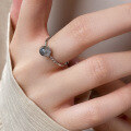 wholesale S925 Sterling Silver Light Luxury High-End Soft Style Moonstone Ring Jewelry for Women R02065-0-0