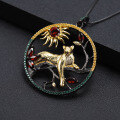wholesale 925 Silver Designer High-End Gemstone Pendant with Animal Tiger Element and Natural Garnet Necklace-0-1
