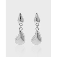 wholesale S925 Sterling Silver Korean Version INS Minimalist Design Versatile Teardrop Shape Earrings for Women-18K gold [with sterling silver ear plugs]  925 silver