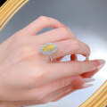 wholesale 925 Silver New ZHUO Zhifang 6*13mm Marquise Yellow Diamond Ring for Women with Luxurious Euro-Style Setting-0-3