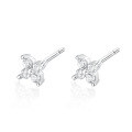 wholesale S925 Sterling Silver Floral Ear Studs for Women with Zircon Inlaid, Vintage Light Luxury Earrings, Ins-style Forest Series Accessories-0-6