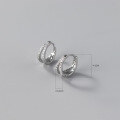 wholesale S925 silver diamond-encrusted hollow double-layer D-shaped heart earrings, Korean and Japanese style personalized women's ear jewelry M02296-0-5