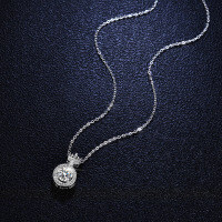 925 Silver 1 Carat Moissanite Princess Crown Pendant Necklace-1-carat moissanite (with necklace)  925 silver