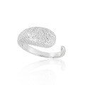 wholesale S925 Sterling Silver 887 Asymmetric Frosted Ring for Women, High-End Sense, Small Batch, Personalized, Light Luxury, Crystal Flash Design Silver Band Ring-0-0
