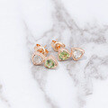 wholesale Metal material first, Dunli Jewelry new product Japanese minimalist geometric earrings natural peridot + grape stone factory source wholesale-0-3