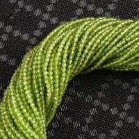 wholesale Metal material, natural peridot faceted mini green crystal bead strand for DIY bracelet necklace making-2 mm per piece (approximately 38 cm)