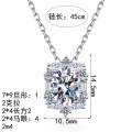 S925 Sterling Silver Moissanite Opera Pendant Necklace, Women's Elegant Luxury Fashion-0-3