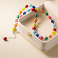 wholesale S925 Sterling Silver Fresh Sweet Ins Style Niche Design Exquisite Minimalist Colorful M Bean Necklace Y02004-0-1