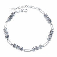 Wholesale S925 Sterling Silver 5.4ct Moissanite Bracelet, Luxurious & Versatile Women's Jewelry.-High carbon stone  925 silver