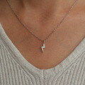 S925 Silver Full Diamond Collar Necklace Women HW Moissanite Lightning Pendant-0-1