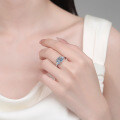 S925 Sterling Silver Moissanite Women's Ring, Luxury Festive Gift-0-2