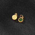wholesale Gold-plated 925 silver inlaid with natural jadeite and jasper small silver accessory fittings, small pendants, bracelet clasps, and small tassels-0-2