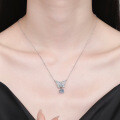 Sterling Silver Moissanite Runaway Princess Bow Butterfly Necklace-0-2