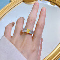 wholesale 925 Silver New Jewelry High Carbon Diamond Fancy Yellow Diamond 5*7mm Radiant Cut European and American Popular Ring-0-3
