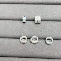 wholesale S925 Sterling Silver Blue Zircon Running Ring Spacer Beads Handmade DIY Crystal Beaded Jewelry Accessories-0-0