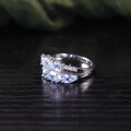 wholesale S925 sterling silver irregular ring with natural topaz gemstone jewelry asymmetrical hand accessory-0-1