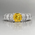 wholesale S925 Sterling Silver with Yellow Diamond and High Carbon Diamond, 6*6-0-5