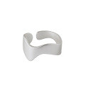 wholesale S925 Sterling Silver 257 Korean Version Wave Pattern Adjustable Open Ring Ins New Minimalist Versatile Women's Silver Ring-0-4