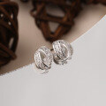 wholesale S925 Sterling Silver New Fashion Geometric Jewelry Small Niche Diamond Inlaid Stud Earrings for Women Zircon Small Fresh Ear Wholesale from Factory-0-0