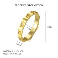 wholesale 18k Gold-plated S925 Sterling Silver Marine Series Ring For Women, Minimalist Index Finger Ring, Versatile And Premium-YK0154_18K yellow plated Mido 7