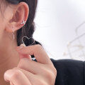 wholesale S925 Sterling Silver Minimalist Design Heart Earrings for Women, Aloof Style Elegant Line Advanced Light Luxury Ear Studs Earrings-0-1