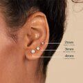 wholesale S925 Silver European and American Fashion High-End Single Diamond Ear Bone Stud with Flash Diamond Flat Head Piercing Four-Prong Zircon Earring-0-1