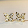 wholesale 925 Sterling Silver D Color Moissanite Stud Earrings Women Phantom Butterfly Same Style Moissanite Silver Earrings European and American Cross-Border Wholesale Bestseller-0-5
