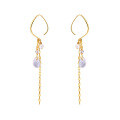 wholesale 925 silver direct sales from the source factory, summer fireworks popular white crystal tassel ear hooks, Korean-style elegant earrings-0-4