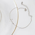 wholesale S925 Sterling Silver HJL234 Korean-style Fashion Versatile Plain Cross Pendant Chain Ankle Bracelet Anklet for Women-0-2