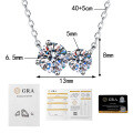 S925 Sterling Silver 15ct Moissanite Necklace, Gemini Minimalist Wholesale-0-4