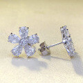 wholesale S925 Silver New 4*6mm Teardrop Petal High-Carbon Diamond Stud Earrings Women's-0-1