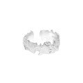 wholesale S925 Sterling Silver JT557 Korean Version INS Niche Design Minimalist Versatile Irregular Surface Texture Adjustable Ring-0-5