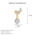wholesale S925 Sterling Silver Cross-border Zircon Star Moon Flower Geometric Ear Bone Stud-0-5